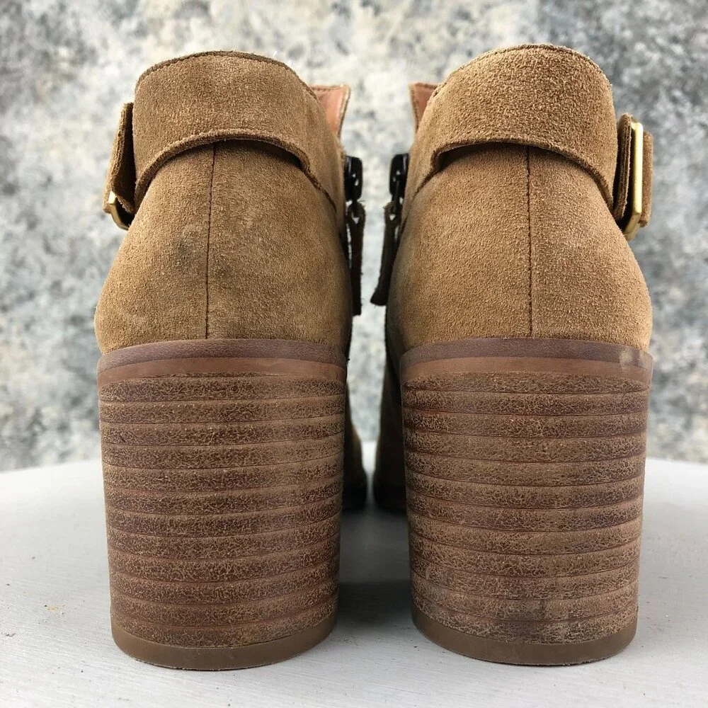 SARTO Franco Sarto Women's Size 7M Matisse Brown Suede Side Zip Ankle Booties